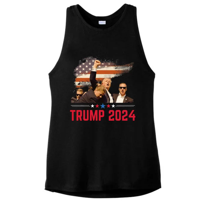 President Trump Trending Political Trump 2024 Election Ladies Tri-Blend Wicking Tank