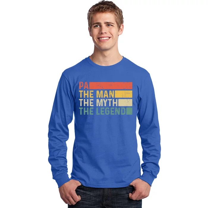 Pa The The Myth The Legend Vintage Gift For Pa Cute Gift Long Sleeve Shirt