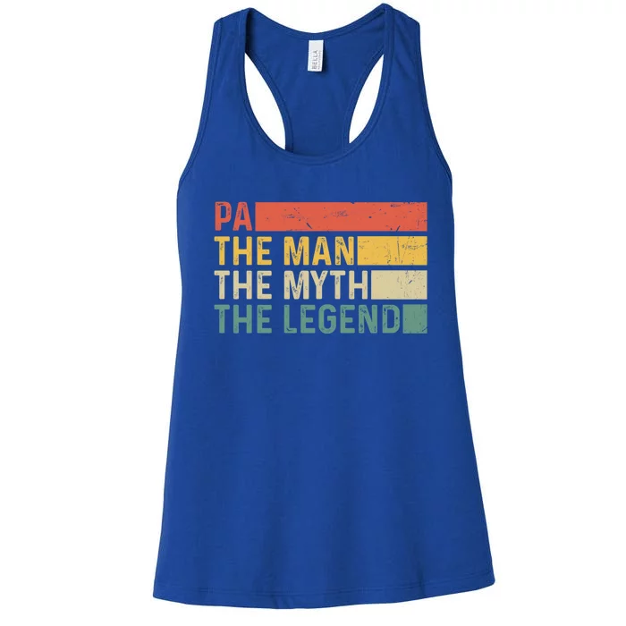 Pa The The Myth The Legend Vintage Gift For Pa Cute Gift Women's Racerback Tank