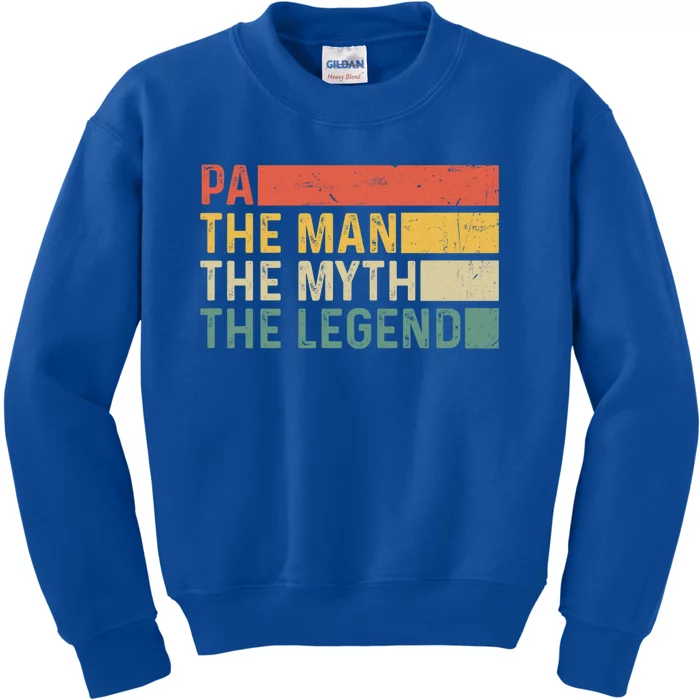 Pa The The Myth The Legend Vintage Gift For Pa Cute Gift Kids Sweatshirt