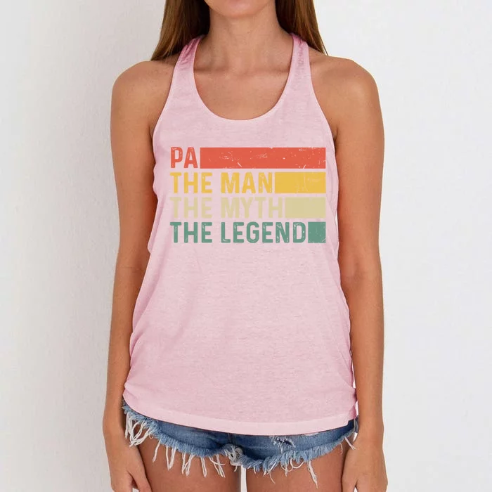 Pa The The Myth The Legend Vintage Gift For Pa Cute Gift Women's Knotted Racerback Tank