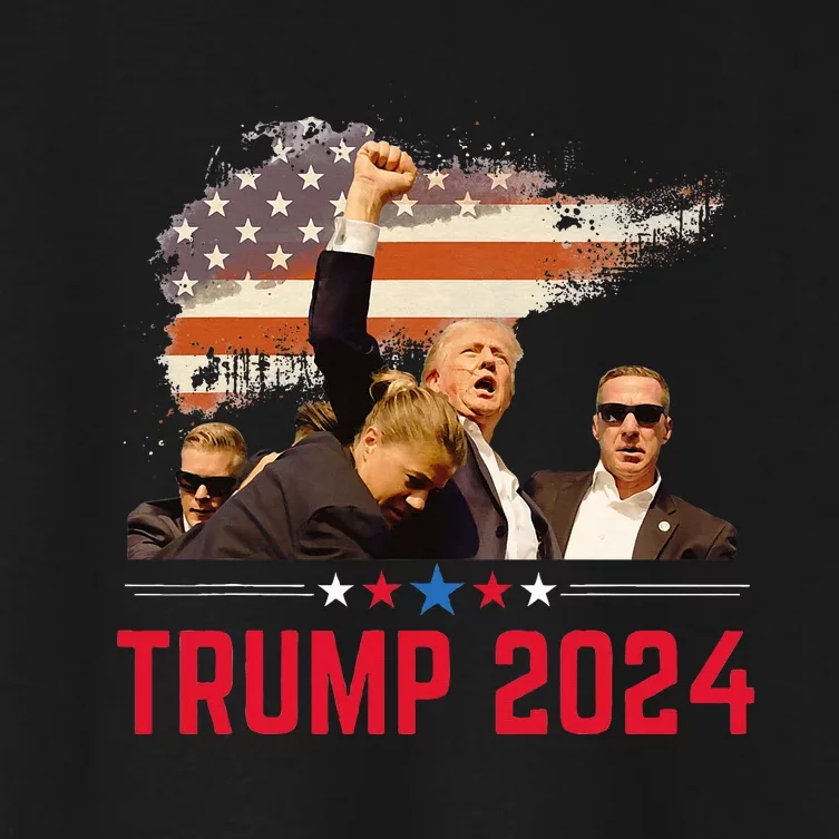 President Trump Trending Political Trump 2024 Women's Crop Top Tee