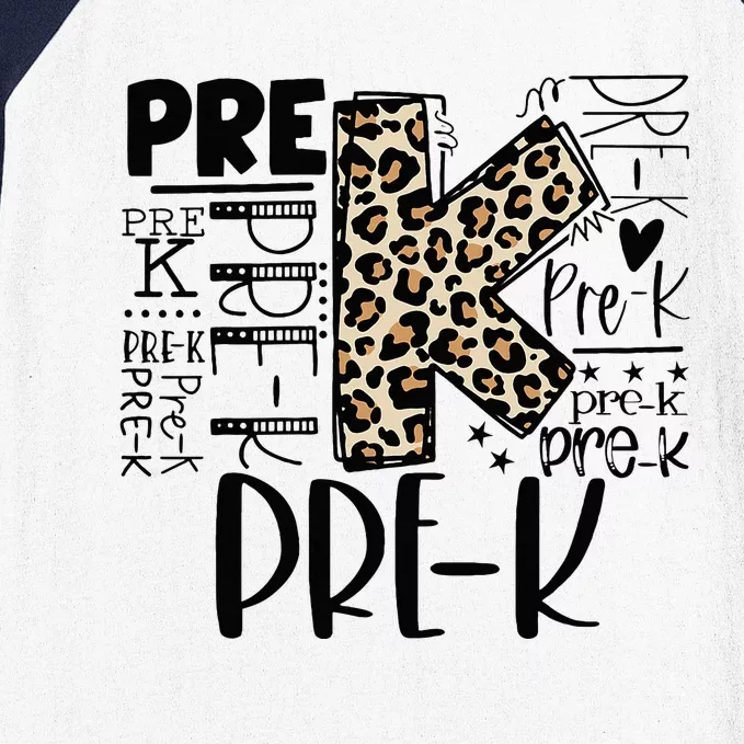 PreK Typography Team Pre K Teacher Back To School Baseball Sleeve Shirt