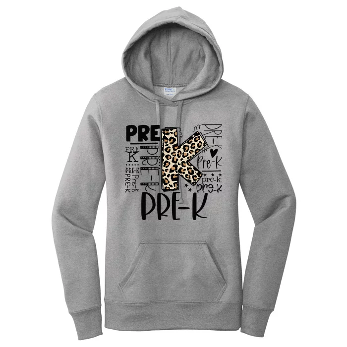 PreK Typography Team Pre K Teacher Back To School Women's Pullover Hoodie