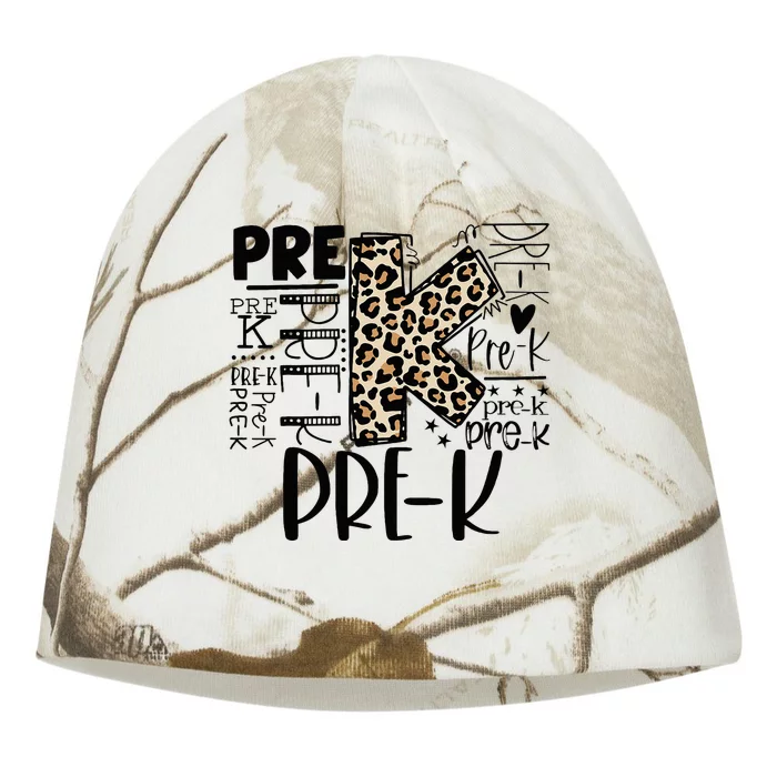 PreK Typography Team Pre K Teacher Back To School Kati - Camo Knit Beanie