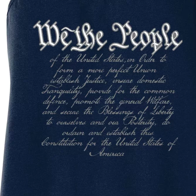 Preamble To The US Constitution 4th Of July We The People Women's Racerback Tank