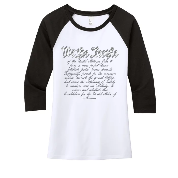 Preamble To The US Constitution 4th Of July We The People Women's Tri-Blend 3/4-Sleeve Raglan Shirt