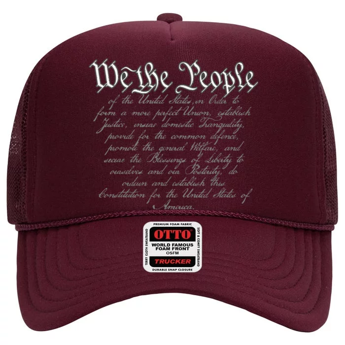 Preamble To The US Constitution 1776 We The People High Crown Mesh Trucker Hat