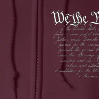 Preamble To The US Constitution 1776 We The People Full Zip Hoodie