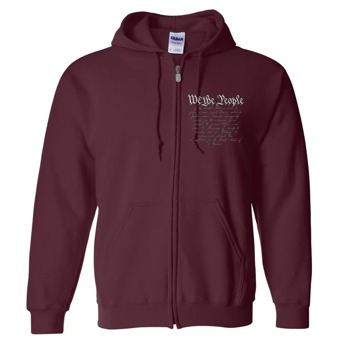 Preamble To The US Constitution 1776 We The People Full Zip Hoodie