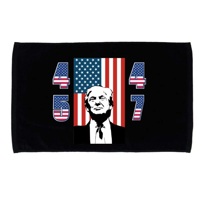 Pro Trump, Trump 45 47, Trump 2024, Flag POTUS, Vintage, He'll Be Back 2024 Microfiber Hand Towel