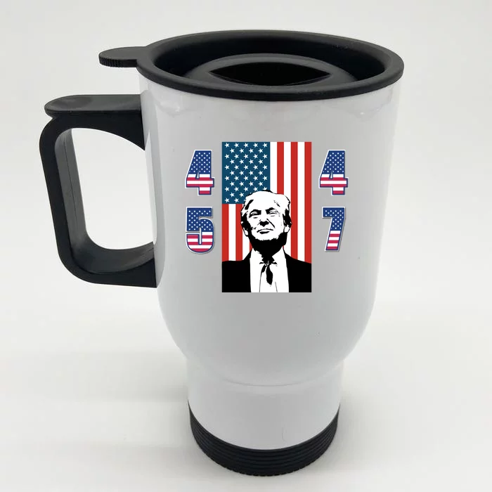 Pro Trump, Trump 45 47, Trump 2024, Flag POTUS, Vintage, He'll Be Back 2024 Front & Back Stainless Steel Travel Mug