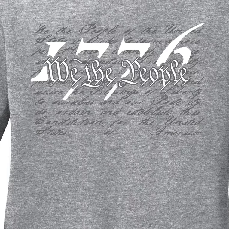 Preamble To The US Constitution 1776 We The People Ladies Long Sleeve Shirt