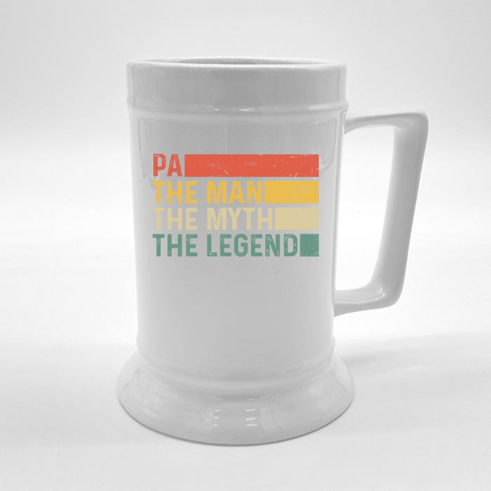 Pa The The Myth The Legend Vintage Gift For Pa Gift Front & Back Beer Stein