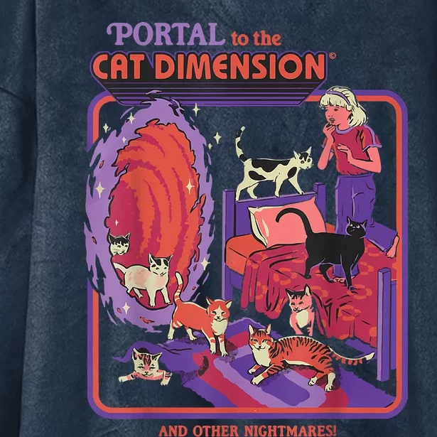 Portal To The Cat Dimension Halloween Hooded Wearable Blanket