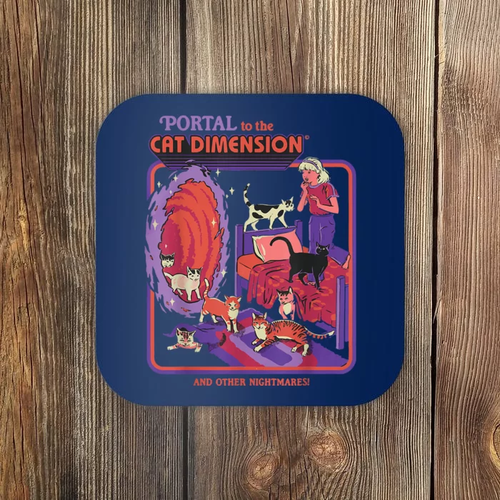 Portal To The Cat Dimension Halloween Coaster