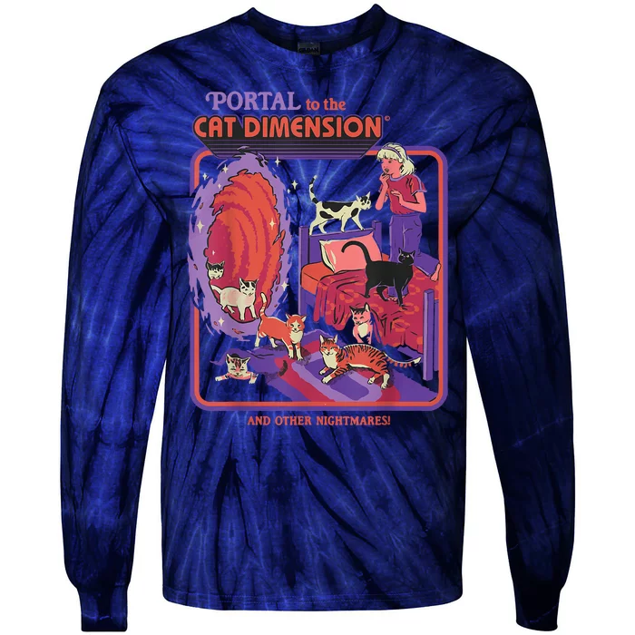 Portal To The Cat Dimension Halloween Tie-Dye Long Sleeve Shirt