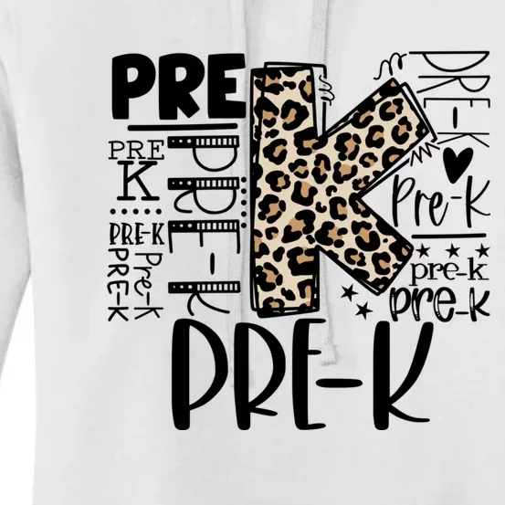 Prek Typography Team Pre K Teacher Back To School Women's Pullover Hoodie