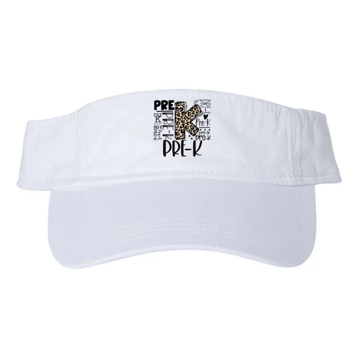 Prek Typography Team Pre K Teacher Back To School Valucap Bio-Washed Visor