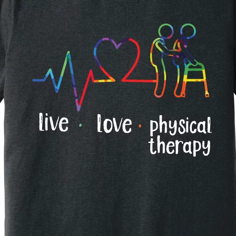 Physical Therapist Therapy Assistant Tie Dye Heartbeat Heart Premium T-Shirt