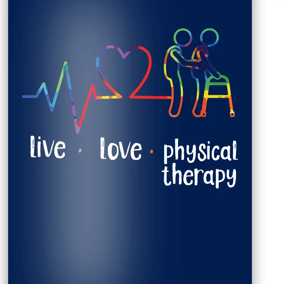 Physical Therapist Therapy Assistant Tie Dye Heartbeat Heart Poster