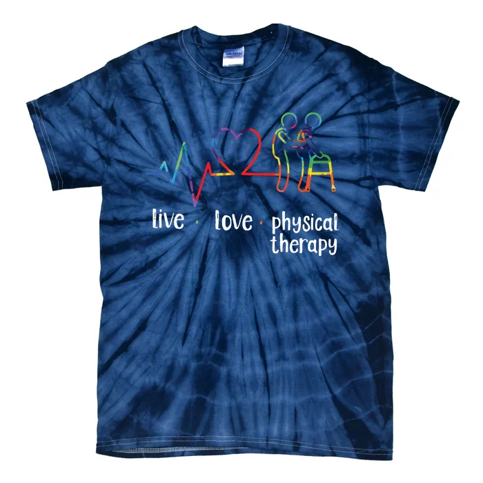 Physical Therapist Therapy Assistant Tie Dye Heartbeat Heart Tie-Dye T-Shirt