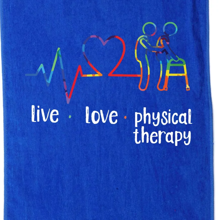 Physical Therapist Therapy Assistant Tie Dye Heartbeat Heart Platinum Collection Golf Towel