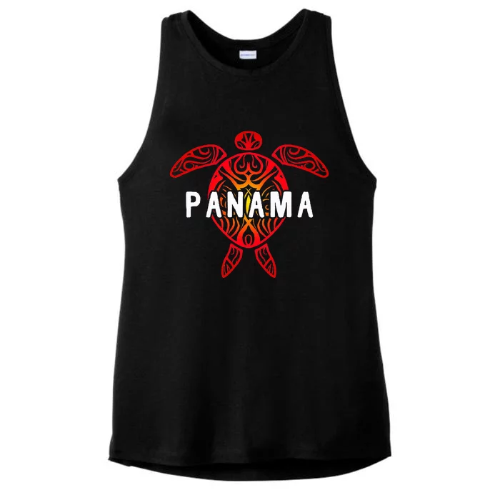 Panama Tribal Turtle Ladies Tri-Blend Wicking Tank