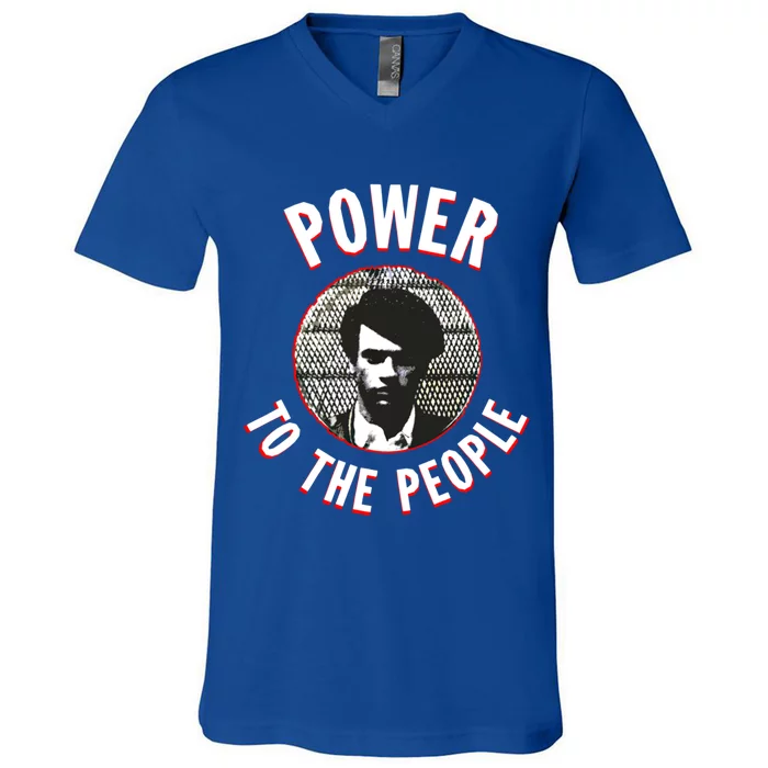 Power To The People Black History Icon Gift V-Neck T-Shirt