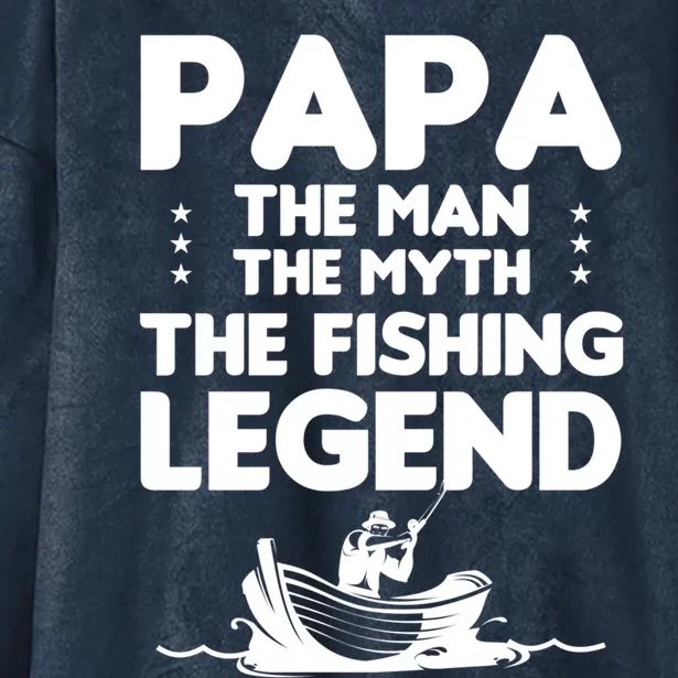 Papa The The Myth The Fishing Legend Cool Gift Hooded Wearable Blanket