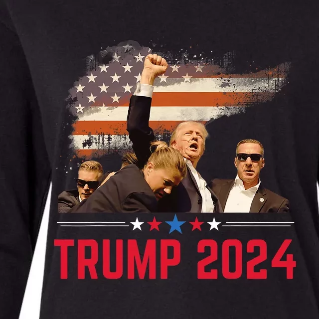 President Trump Trending Political Trump 2024 Election Womens Cotton Relaxed Long Sleeve T-Shirt