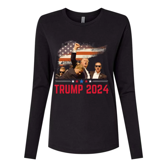 President Trump Trending Political Trump 2024 Election Womens Cotton Relaxed Long Sleeve T-Shirt