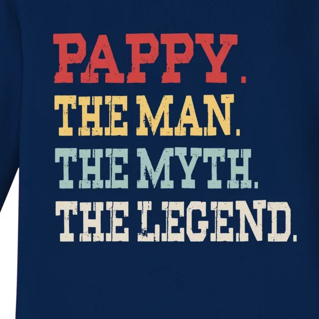 Pappy The The Myth The Legend Pa Grandpa Papa Pappy Cute Gift Baby Long Sleeve Bodysuit