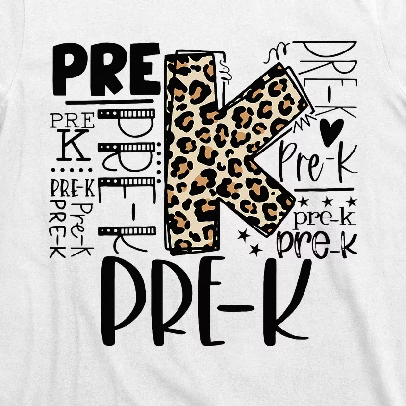 PreK Typography Team Pre K Teacher Back To School T-Shirt