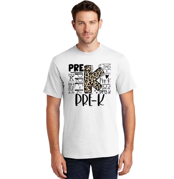 PreK Typography Team Pre K Teacher Back To School Tall T-Shirt