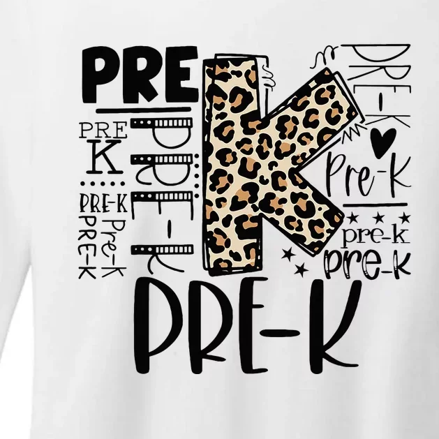 PreK Typography Team Pre K Teacher Back To School Womens CVC Long Sleeve Shirt