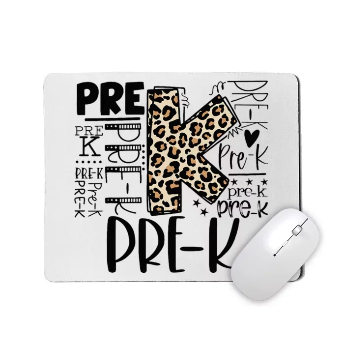 PreK Typography Team Pre K Teacher Back To School Mousepad