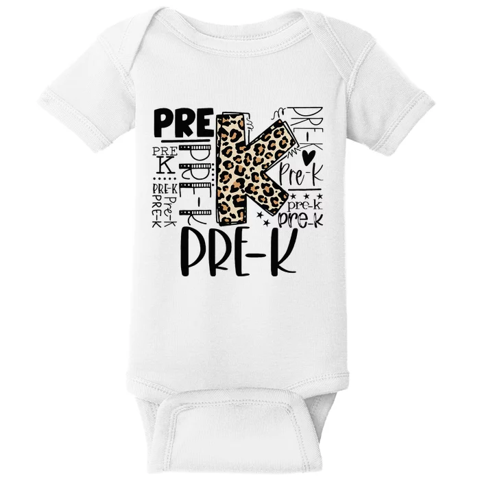 PreK Typography Team Pre K Teacher Back To School Baby Bodysuit