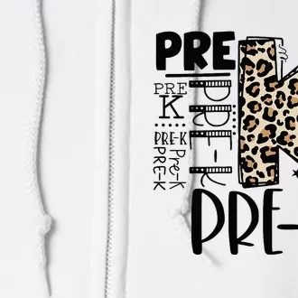 PreK Typography Team Pre K Teacher Back To School Full Zip Hoodie