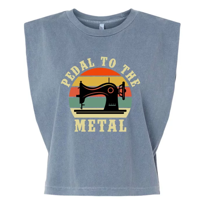 Pedal To The Metal Sewing Retro Vintage Gift Garment-Dyed Women's Muscle Tee