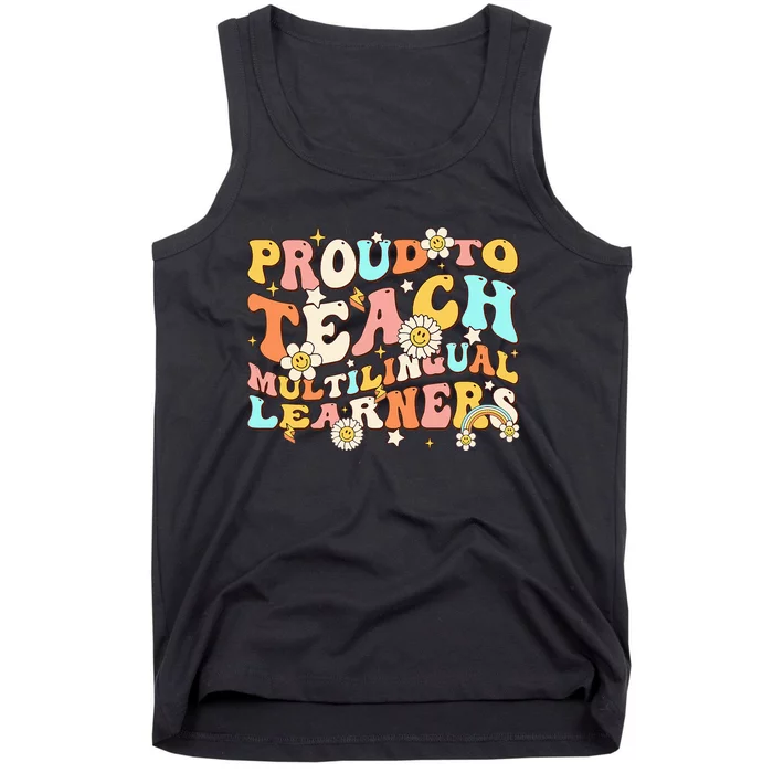 Proud To Teach Multilingual Learners Maestra Spanish Groovy Tank Top