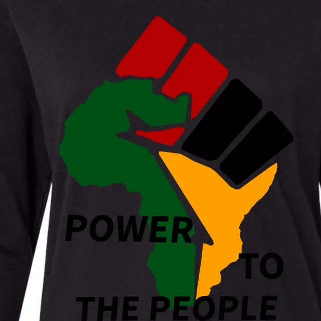 Power To The People, Black Power Fist, Civil Rights, Unity VNeck Womens Cotton Relaxed Long Sleeve T-Shirt