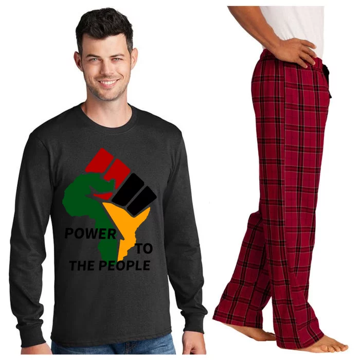 Power To The People, Black Power Fist, Civil Rights, Unity VNeck Long Sleeve Pajama Set