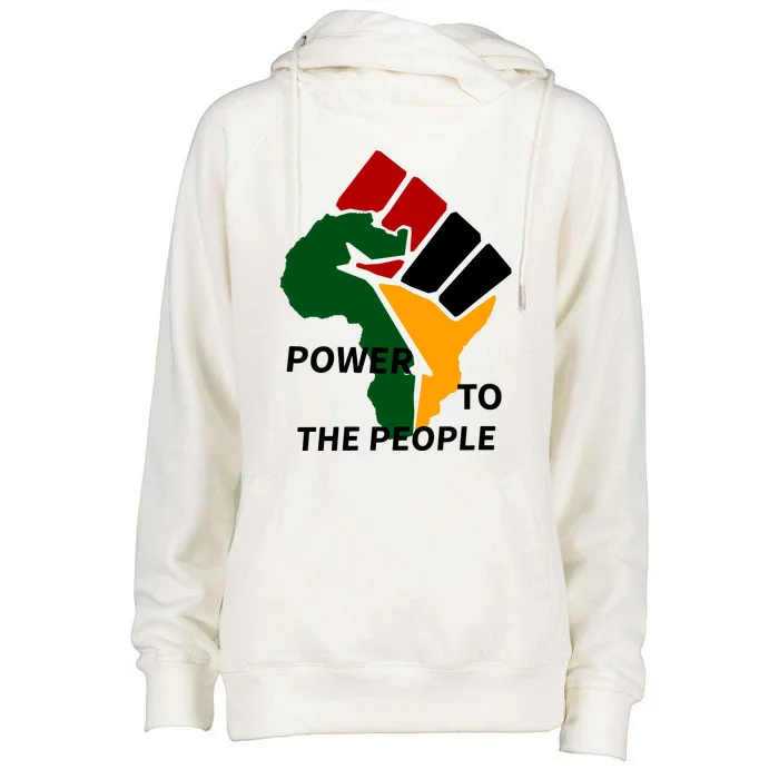 Power To The People, Black Power Fist, Civil Rights, Unity VNeck Womens Funnel Neck Pullover Hood