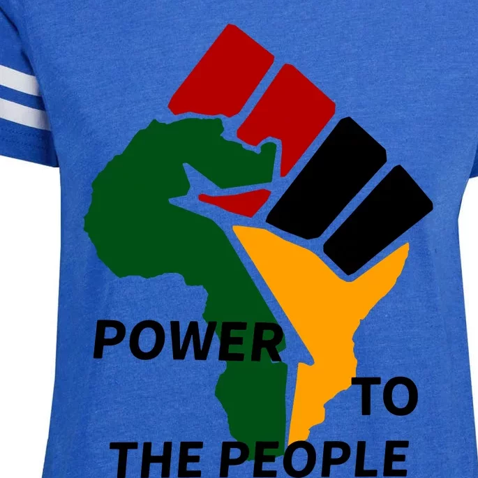 Power To The People, Black Power Fist, Civil Rights, Unity VNeck Enza Ladies Jersey Football T-Shirt