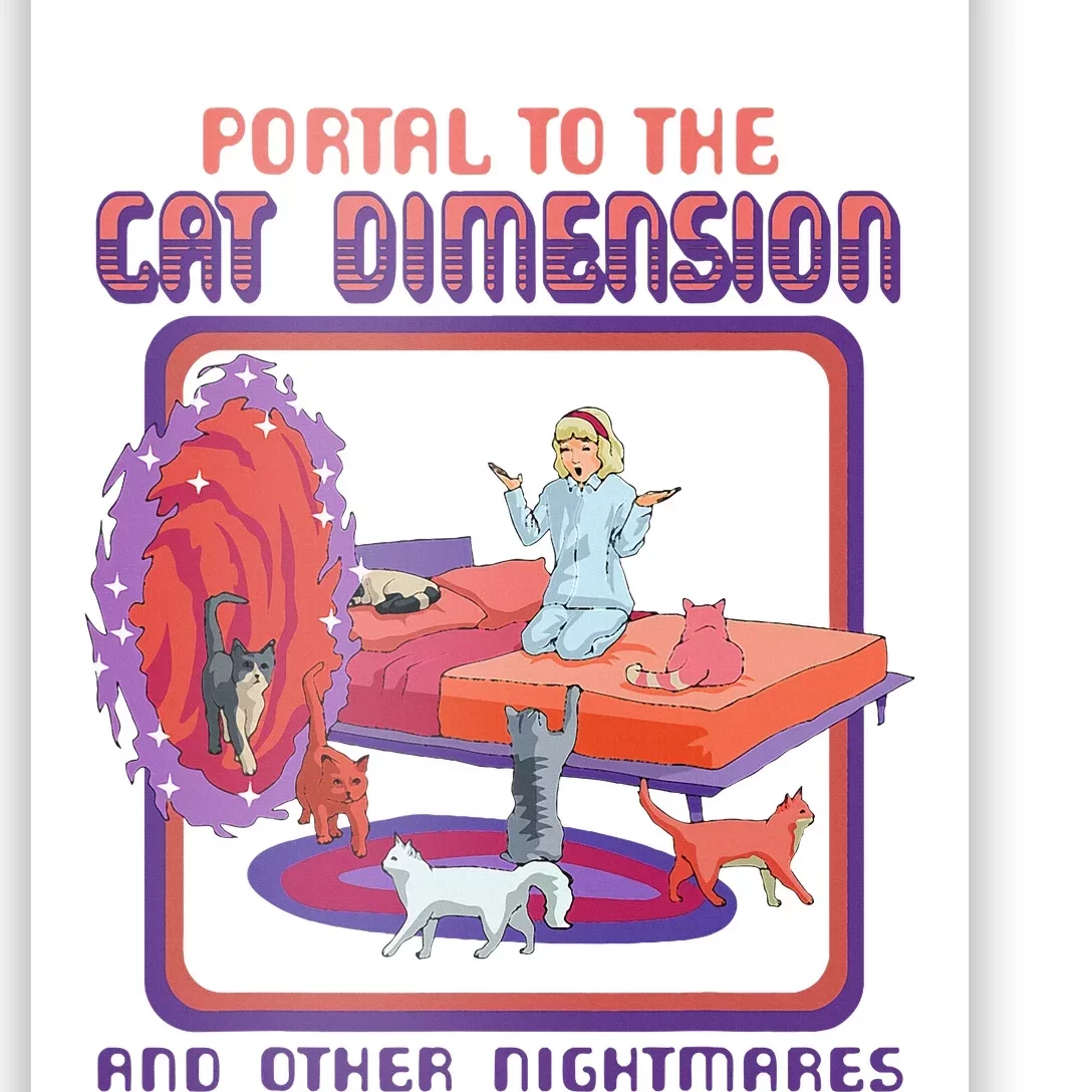 Portal To The Cat Dimension Funny Cat Kitten Lover Poster