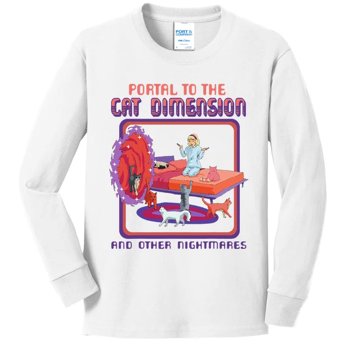 Portal To The Cat Dimension Funny Cat Kitten Lover Kids Long Sleeve Shirt