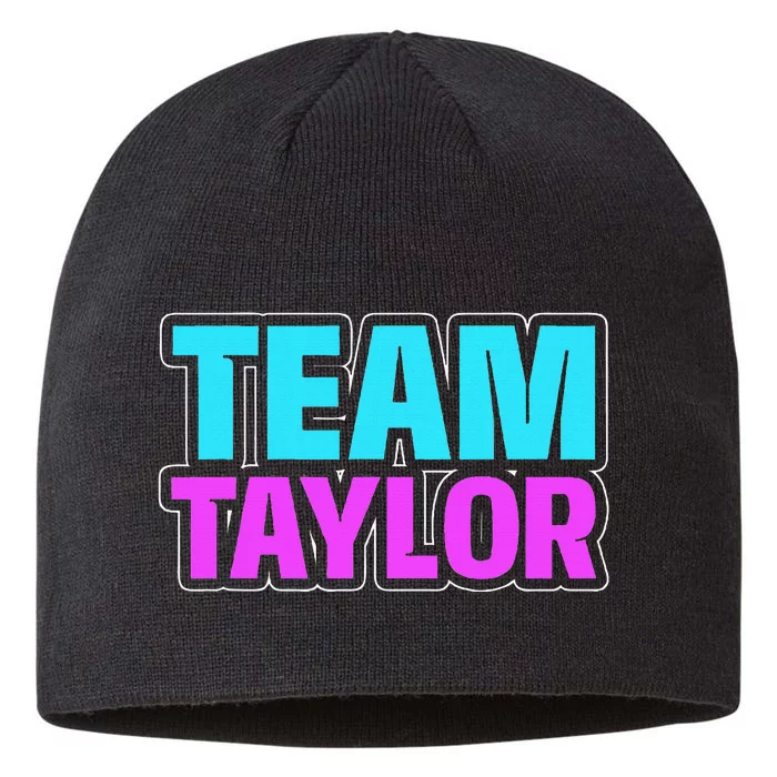 Personalized Team Taylor Family Name 8 1/2in Sustainable Knit Beanie