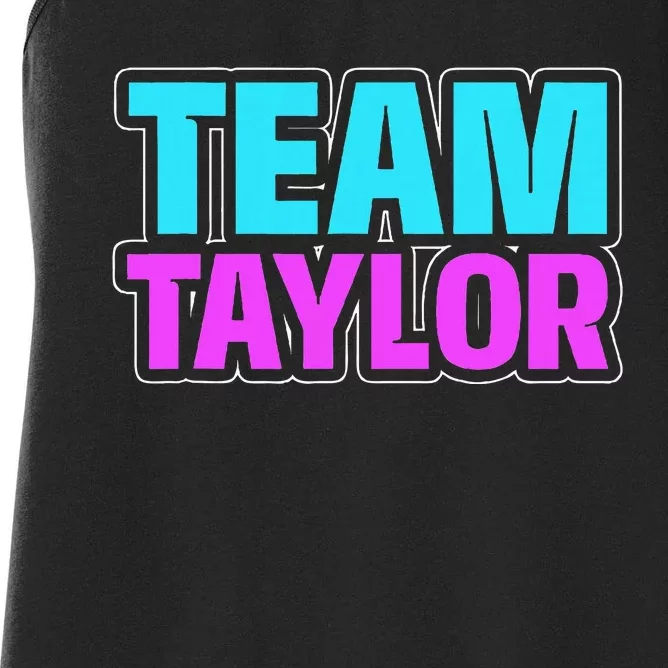 Personalized Team Taylor Family Name Women's Racerback Tank