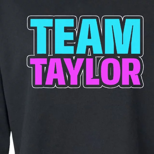 Personalized Team Taylor Family Name Cropped Pullover Crew